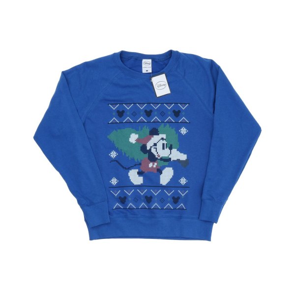 Disney Mickey Mouse Christmas Tree Sweatshirt för damer/damer XL Royal Blue XL