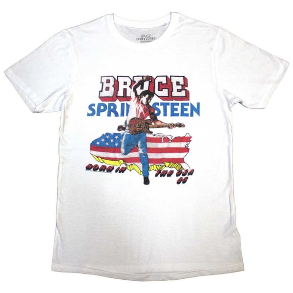 Bruce Springsteen Unisex vuxen född i USA ´85 T-shirt XXL White XXL