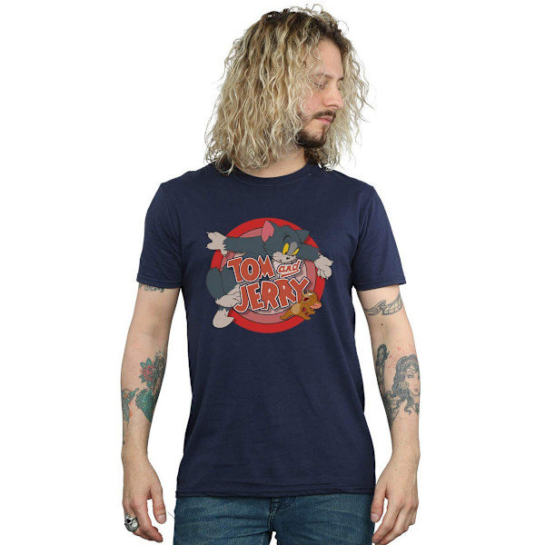 Tom och Jerry Herrfångst Bomull T-shirt M Marinblå Navy Blue M