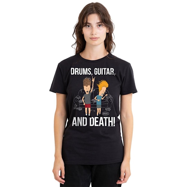 Beavis & Butthead Unisex Vuxen Trummor Gitarr & Död T-Shirt M B Black M