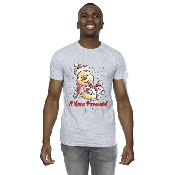 Disney Winnie The Pooh Love Presents T-shirt XL Sports Grå Sports Grey XL