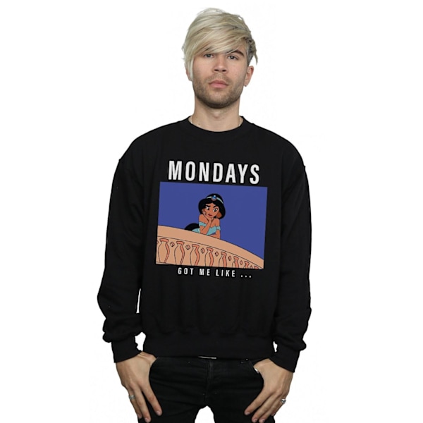 Disney Princess Mens Jasmine Mondays Got Me Like Sweatshirt XXL Black XXL