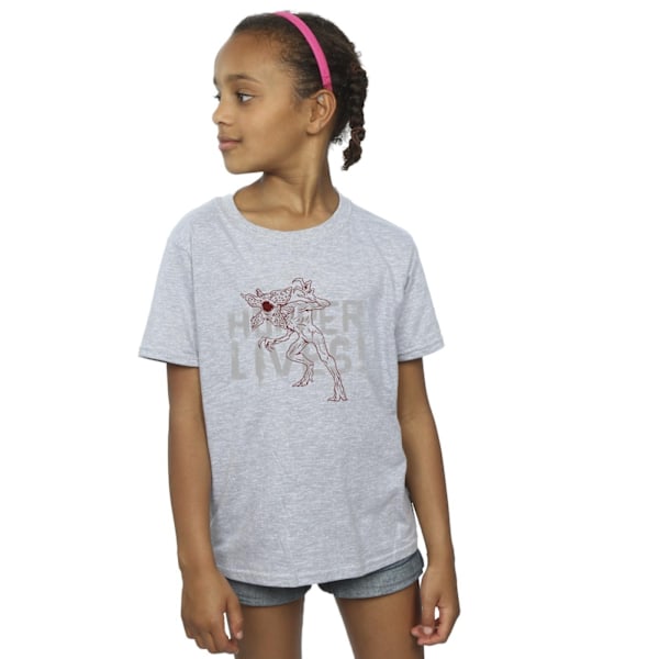 Netflix Girls Stranger Things Hoppers Live Bomull T-shirt 7-8 år Sports Grey 7-8 Years