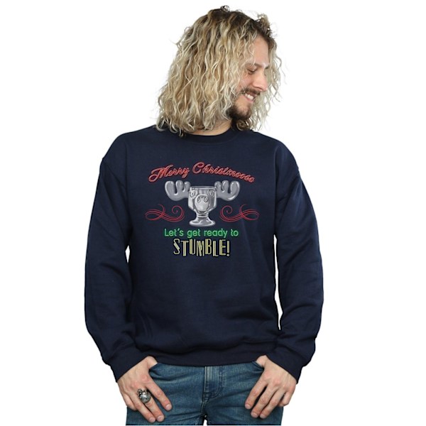 National Lampoon's Christmas Vacation Herr Moose Head Sweatshirt Navy Blue S