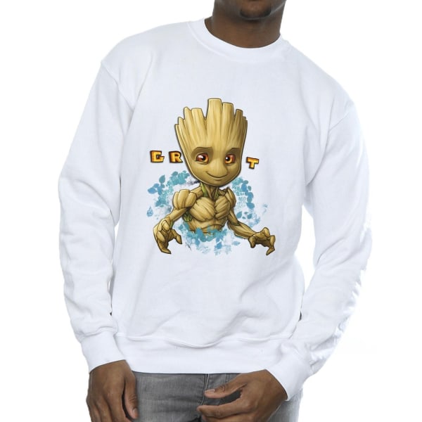Guardians Of The Galaxy Mens Groot Flowers Sweatshirt S Vit White S