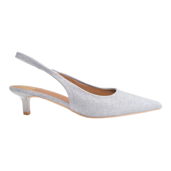 Var är det ifrån Dam/Dam Nya Glitter Faux Läder Pointe Silver 4 UK Wide