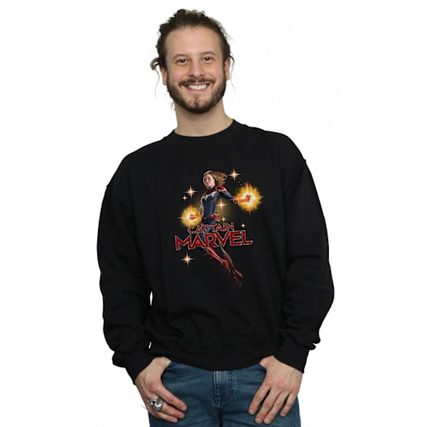 Marvel Herr Captain Marvel Carol Danvers Sweatshirt 3XL Svart Black 3XL