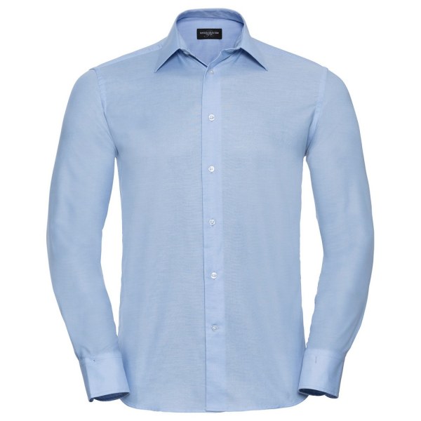 Russell Collection Herr Oxford Skräddarsydd Långärmad formell skjorta Oxford Blue 18in