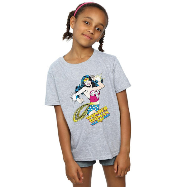 Wonder Woman Girls Lasso Bomull T-shirt 12-13 År Sports Grey Sports Grey 12-13 Years