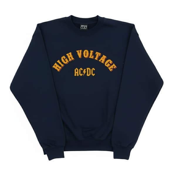 AC/DC Herr High Voltage Collegiate Sweatshirt S Marinblå Navy Blue S