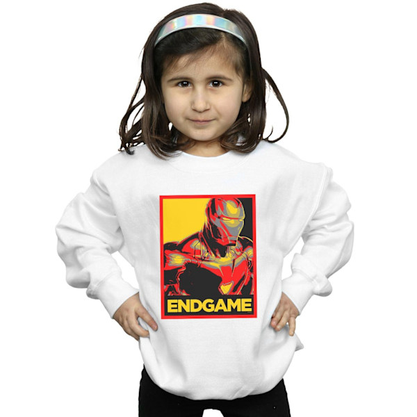 Marvel Girls Avengers Endgame Iron Man Poster Sweatshirt 5-6 år White 5-6 Years