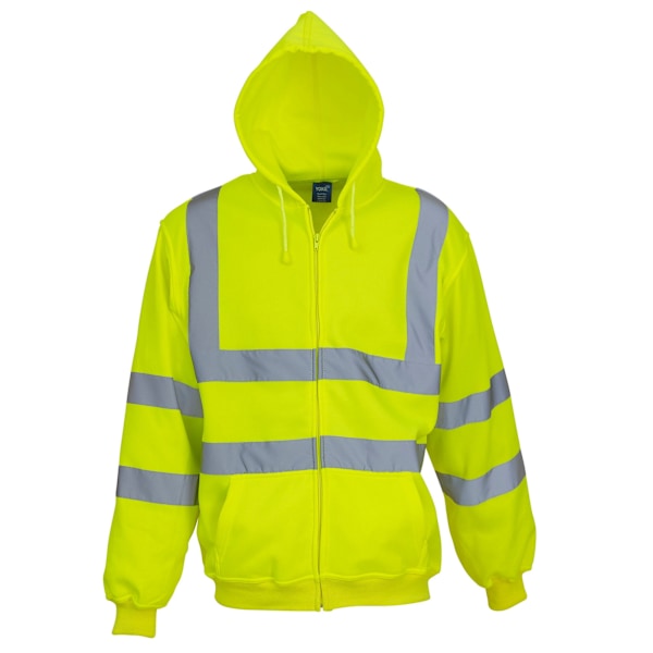 Yoko Unisex Vuxen Hi-Vis Full Zip Hoodie 3XL Gul Yellow 3XL