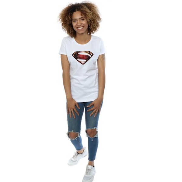 Superman Dam/Kvinnor Logotyp Bomull T-shirt L Vit White L