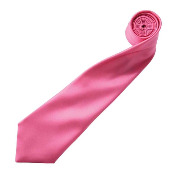 Premier Mens Plain Satin Tie (Narrow Blade) One Size Fuchsia Fuchsia One Size