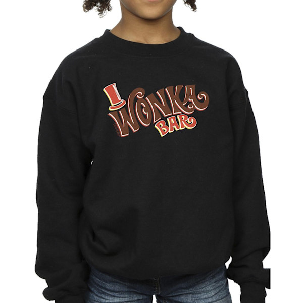 Willy Wonka Girls Bar Logo Sweatshirt 5-6 år Svart Black 5-6 Years