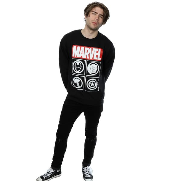 Avengers Herr Ikoner Sweatshirt S Svart Black S