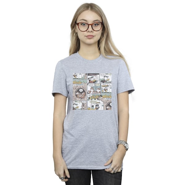 Disney Dam/Damer Chip ´n Dale Comic Bomull Boyfriend T-Shir Sports Grey 5XL