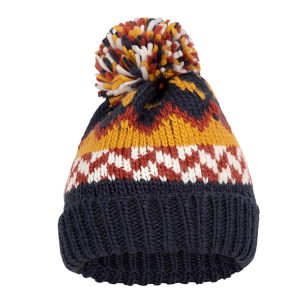 Trespass Twiglet Chunky Knit Fleecefodrad Hatt för Barn 5- Navy/Honeybee 5-7 Years