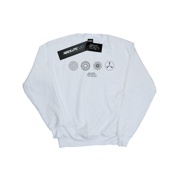 Fantastiska vidunder Mäns cirkulära ikoner Sweatshirt M Vit White M