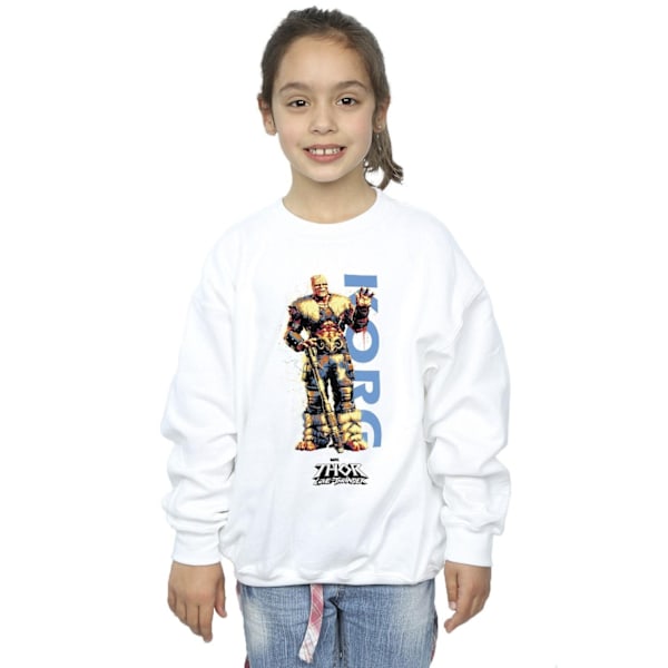 Marvel Girls Thor Love And Thunder Korg Wave Sweatshirt 7-8 år White 7-8 Years