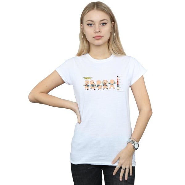 Looney Tunes Dam/Dam Porky Pig Färgkod bomull T-shirt White XL