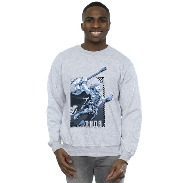 Marvel Herr Thor Love And Thunder Attack Sweatshirt 4XL Sports Sports Grey 4XL