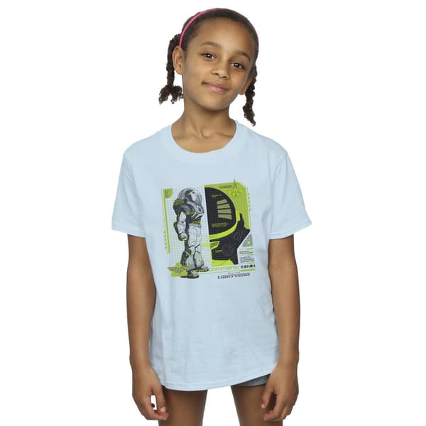 Disney Flickor Lightyear Buzz Tech Panel Bomulls T-shirt 7-8 År Baby Blue 7-8 Years