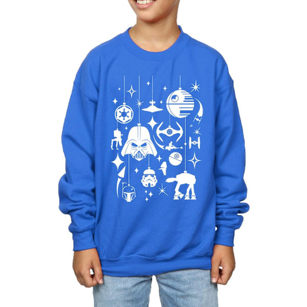 Star Wars Jul Dekorationer Sweatshirt för Pojkar 5-6 År Royal Royal Blue 5-6 Years