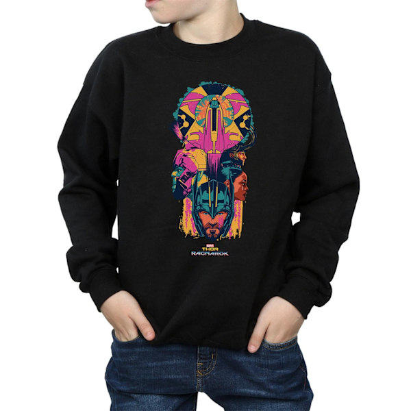 Marvel Boys Thor Ragnarok Character Totem Sweatshirt 9-11 år Black 9-11 Years