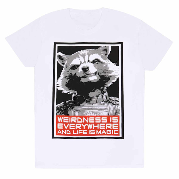 Guardians Of The Galaxy Unisex Vuxen Rocket Raccoon T-Shirt M W White M