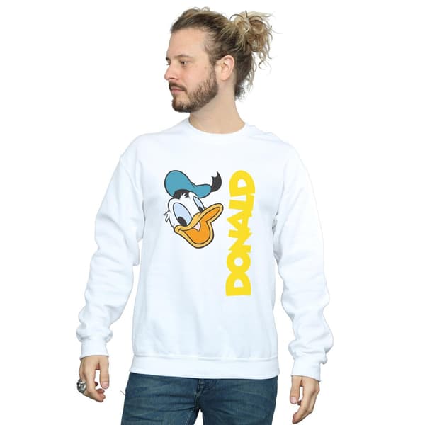 Disney Herr Donald Duck Hälsningar Sweatshirt L Vit White L
