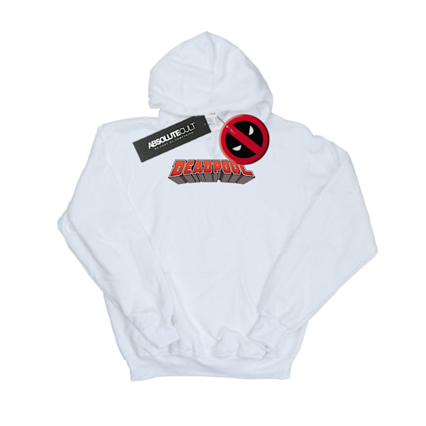 Marvel Womens/Ladies Deadpool Text Logo Hoodie XXL Vit White XXL