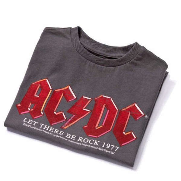 AC/DC Barn/Barn Let There Be Rock Band T-Shirt 7-8 År C Charcoal 7-8 Years