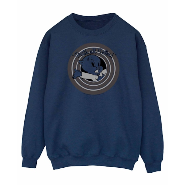 Looney Tunes Herr That´s All Folks Porky Pig Sweatshirt L Marinblå Navy Blue L
