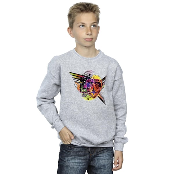 Marvel Boys Guardians Of The Galaxy Abstract Shield Chest Sweat Sports Grey 5-6 Years