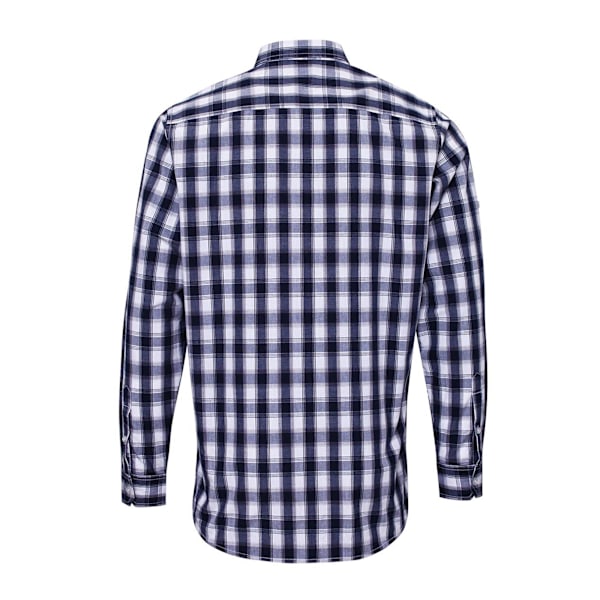 Premier Herr Mulligan Check Långärmad Skjorta L Vit/Marinblå White/Navy L