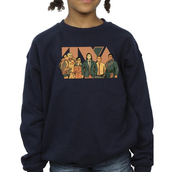 Marvel Girls Loki TVA Group Sweatshirt 9-11 år Marinblå Navy Blue 9-11 Years