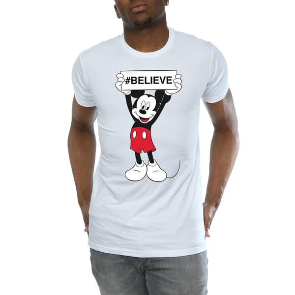 Disney Herr Mickey MouseBelieve T-shirt XL Vit White XL