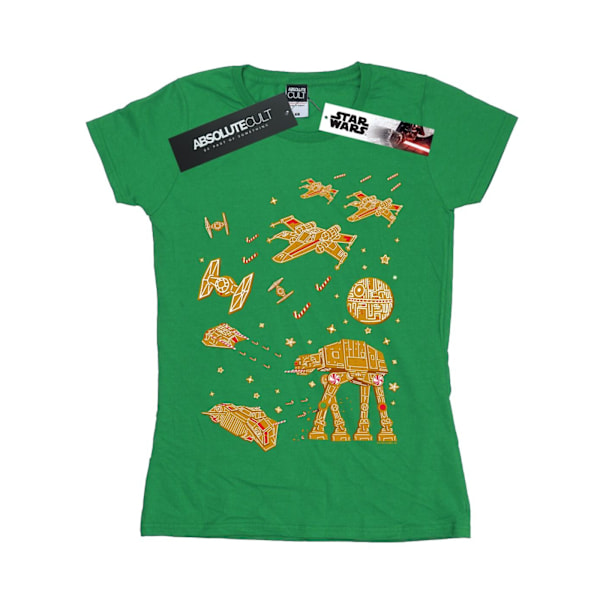 Star Wars Dam/Damer Gingerbread Battle Bomull T-shirt XL Ir Irish Green XL