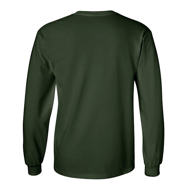 Gildan Herr Plain Crew Neck Ultra Cotton Långärmad T-shirt 2X Forest Green 2XL