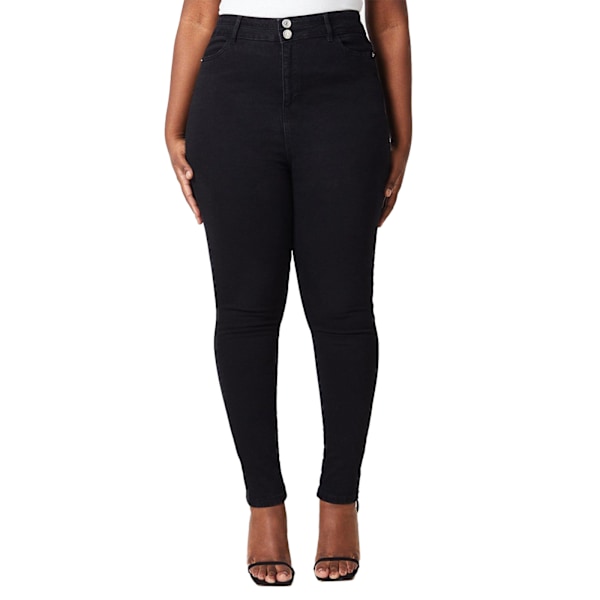 Dorothy Perkins Dam/Kvinna Dubbel Midja Detalj Plus Skinny Jeans Black 20 UK