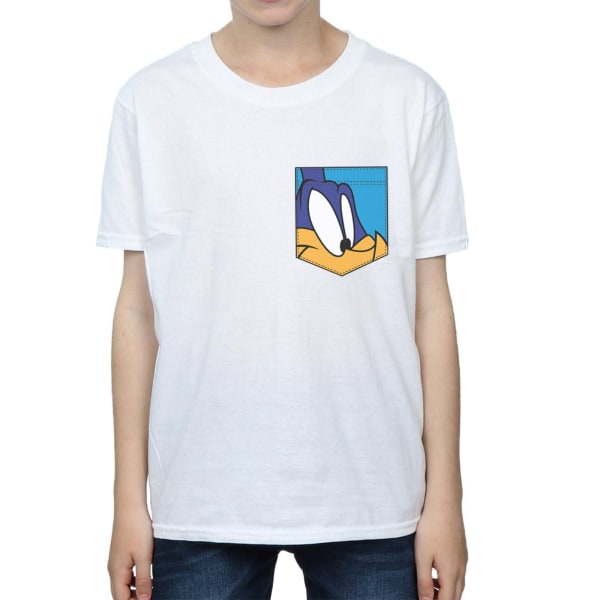 Looney Tunes Boys Road Runner Face Faux Pocket T-Shirt 7-8 År White 7-8 Years