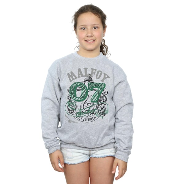 Harry Potter Flickor Draco Malfoy Seeker Slytherin Sweatshirt 5-6 Sports Grey 5-6 Years