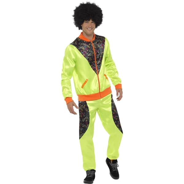 Smiffys Herr 1980-tals Retro Kostym L Neon Grön Neon Green L