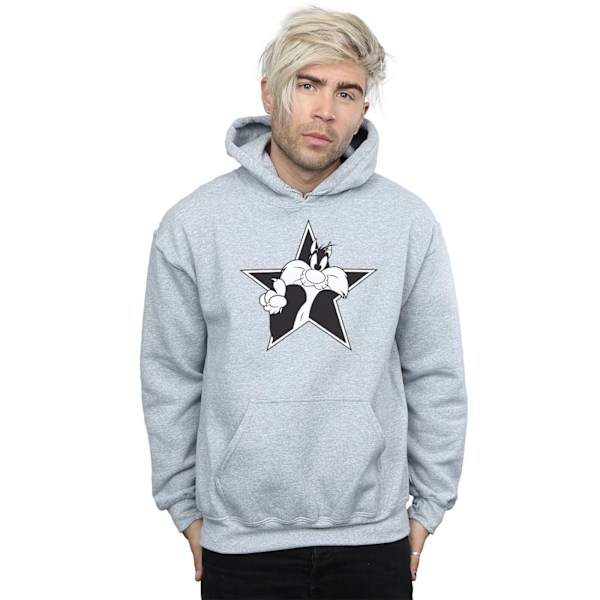 Looney Tunes Herr Sylvester Mono Star Hoodie 3XL Sports Grey Sports Grey 3XL