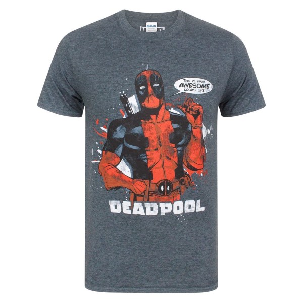 Deadpool Mens Så här ser fantastiskt ut T-shirt L Charcoa Charcoal L