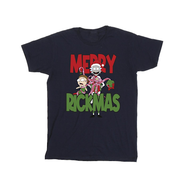 Rick And Morty Herr Merry Rickmas T-shirt L Marinblå Navy Blue L