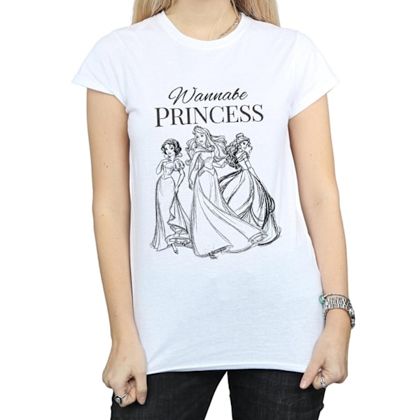 Disney Princess Womens/Ladies Wannabe Princess Bomull T-shirt M White M