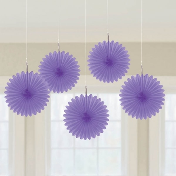 Amscan Mini Pappersfläkt Dekorationer (5-pack) One Size Ny Lila New Purple One Size