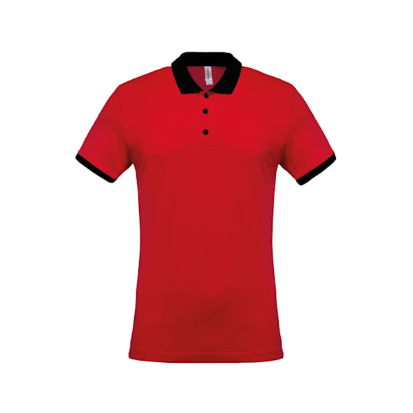 Kariban Herr Tvåfärgad Pique Poloskjorta S Röd/Svart Red/Black S